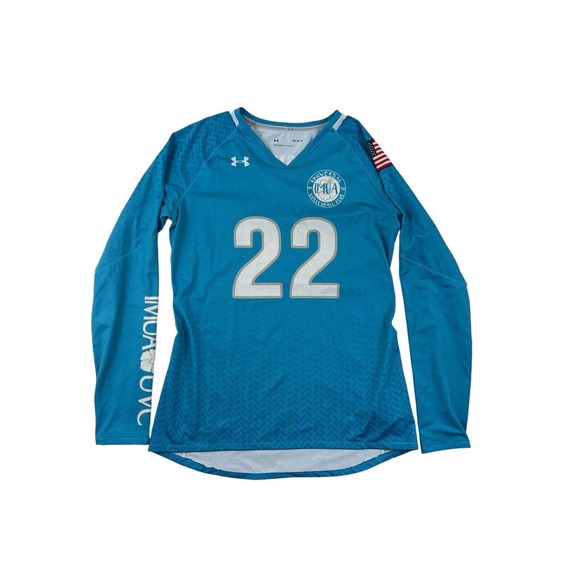 IMUA Universal Volleyball Club Blue Long Sleeve Jersey Sz M‎ Under Armour - Picture 1 of 6